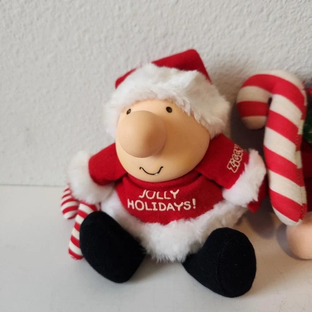 VTG 1980s ZIGGY Joy To You Jolly Christmas Plush Dolls‎ Lot Bundle Of 2